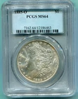 1885-O MORGAN SILVER DOLLAR PCGS MS64 MS-64 BEAUTIFUL New Orleans Near GEM !