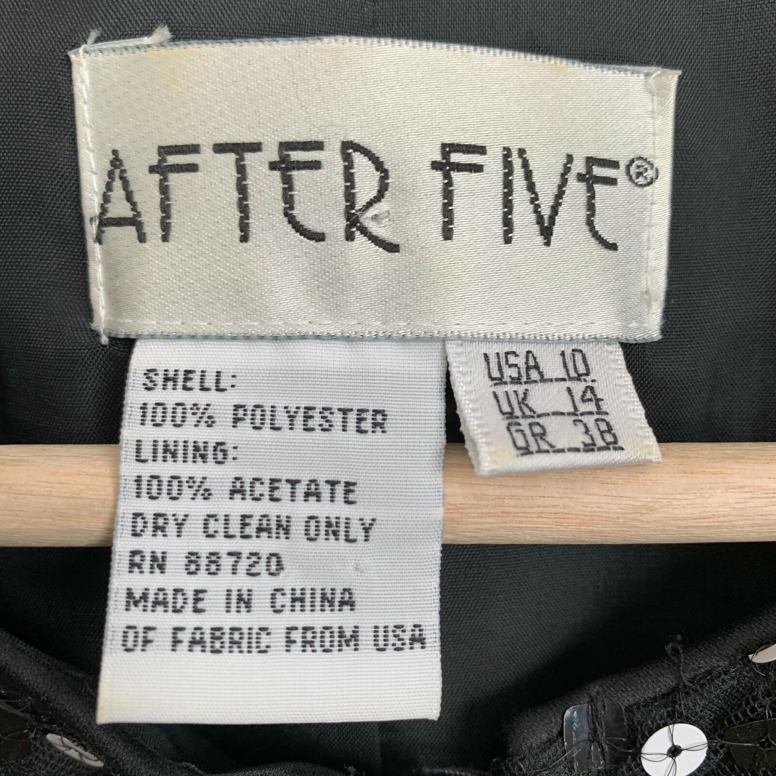 After Five Black Jacket White Sequin Collarless Z… - image 9