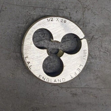 L.A.L. 1/2" - 20 UNF Die HSS Left Hand LH 2" OD UK NEW