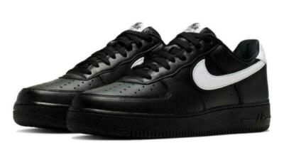 Vintage NIKE Foodie Black×White Nike Air Force 1 Low Leather White Black Swoosh Classic Nike