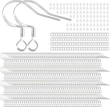 200 PCS/100 Pairs 925 Sterling Silver Plated Earring Hooks Hypoallergenic Silver