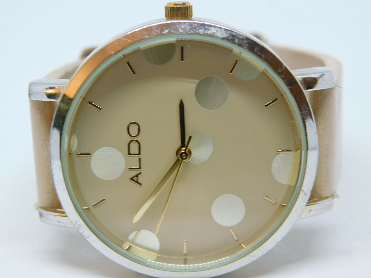 Aldo S-3802 Genuine Leather Quartz Analog Women's Watch New Battery