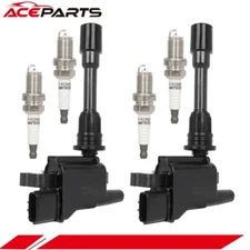 2 Ignition Ciol UF407 & 4 Iridium Spark Plug For 2001-2003 Mazda Protege 2.0L L4