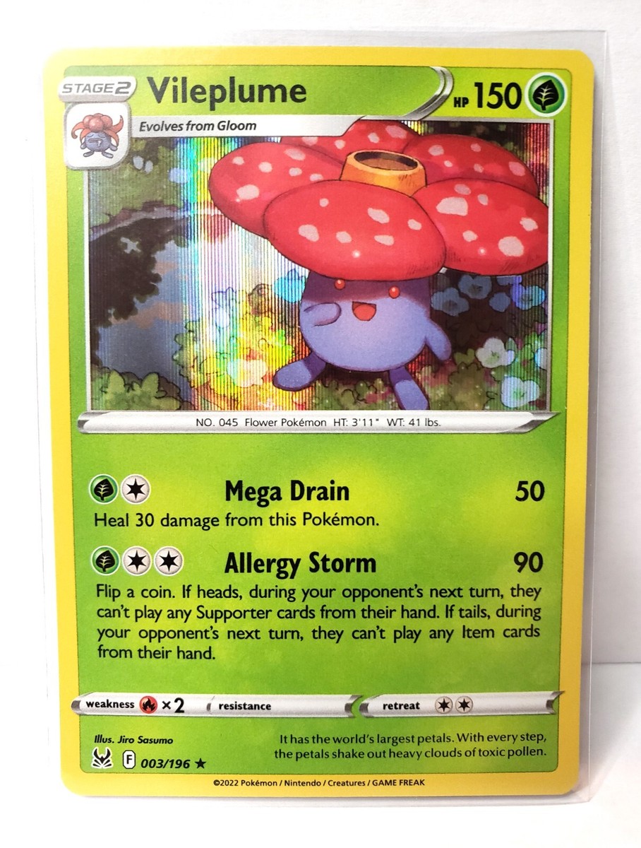 Pokmon TCG - VILEPLUME - 003/196 - HOLO - RARE - LOST ORIGIN (2022) - NM+