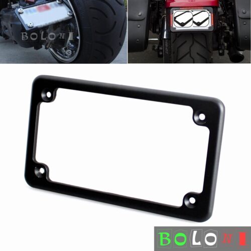 Black Aluminum Custom Motorcycle 4" x 7" License Plate Frame For Harley Davidson - Picture 1 of 12
