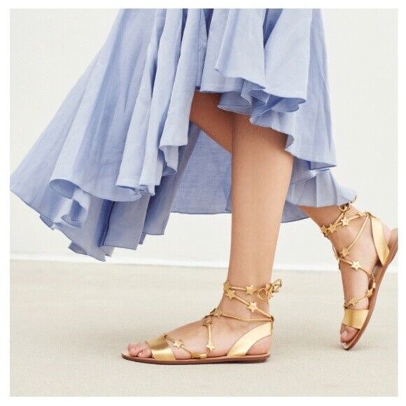 gold wrap sandals flat