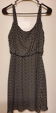 BeBop Black/White Lined 100% Polyester Sleeveless Dress sz Medium