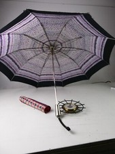 Antique Barometer and Vintage Folding Umbrella Combo for Bad Weather M-4722