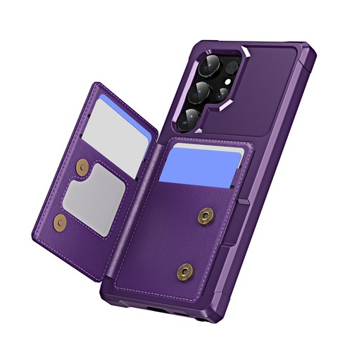 Shockproof Credit Card Slot Leather Back Case Cover For Samsung Galaxy Phone - Picture 45 of 52