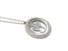 Womens 925 Sterling Silver Necklace White Zircon Angel Shape — photo 1