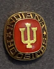 BALFOUR INDIANA HOOSIERS RINGTOP Lapel Hat PIN New Old Stock In Box.