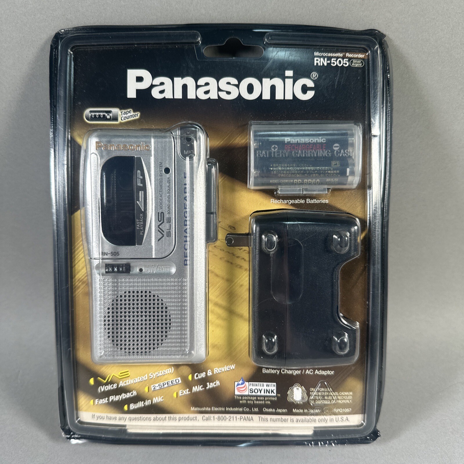 VTG Panasonic MicroCassette Recorder VoiceActivated Rechargeable RN