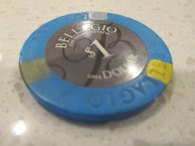 $1 Bellagio Blue Casino Chip Las Vegas NV Nevada + FREE