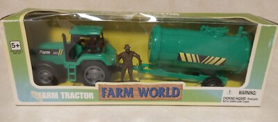 Farm World Plastic 1:32 Tractor with Implement, 3 Piece Toy, Dolgencorp LLC, New