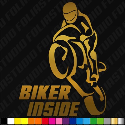 BIKER INSIDE Motorrad Auto KFZ Motorsport Aufkleber Moto Sticker VIELE FARBEN #F