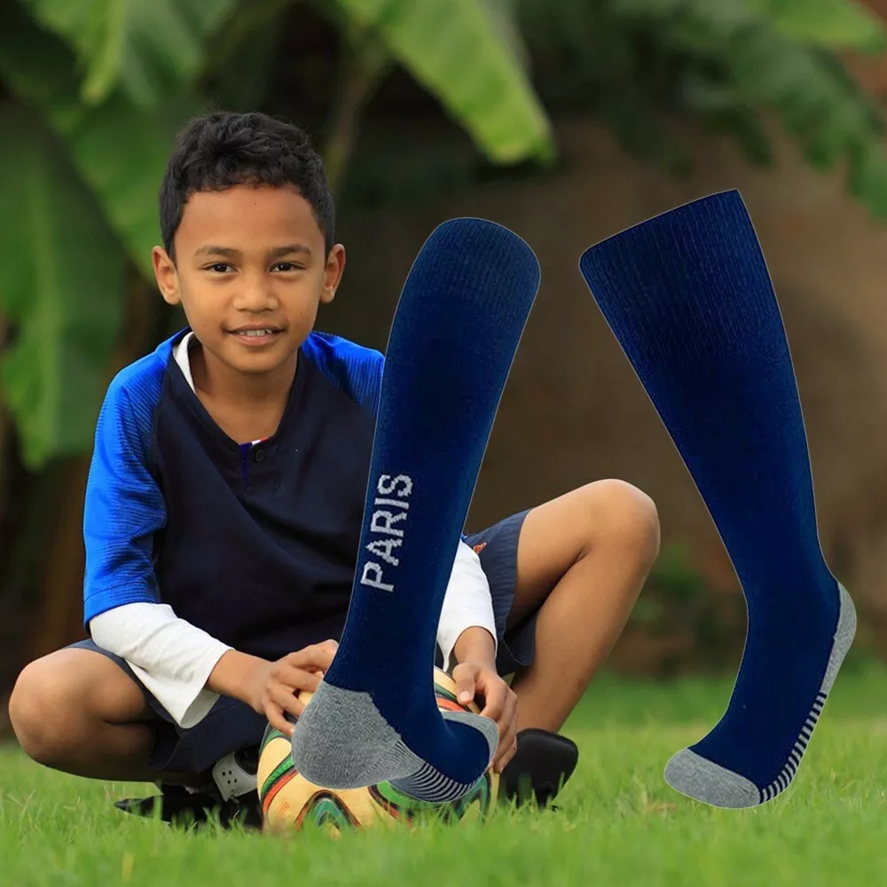 Calcetines de fútbol americano con parte inferior de toalla para niños  medias largas deportivas deportes al aire libre