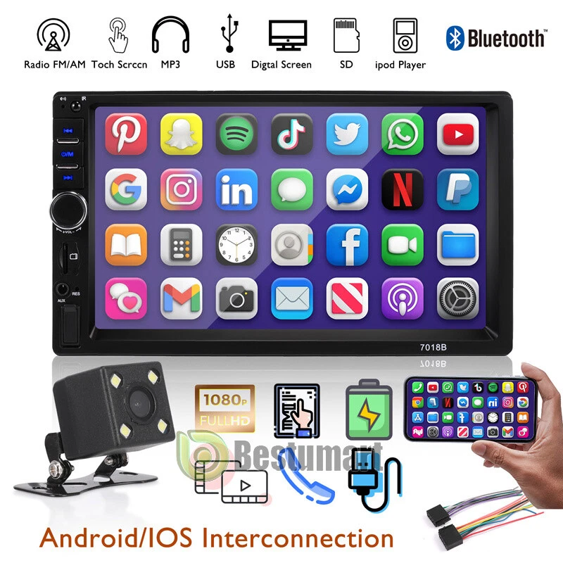 Radio Estereo De Pantalla Para Coche Carro GPS WiFi Tactil Doble Din 蓝牙 7 — 第 3/4 张图片