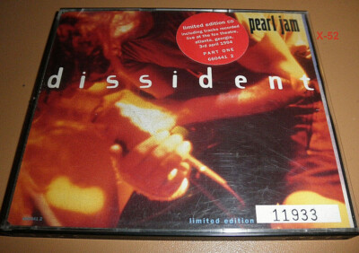 Pearl Jam rare Dissident CD live even flow release rear view
