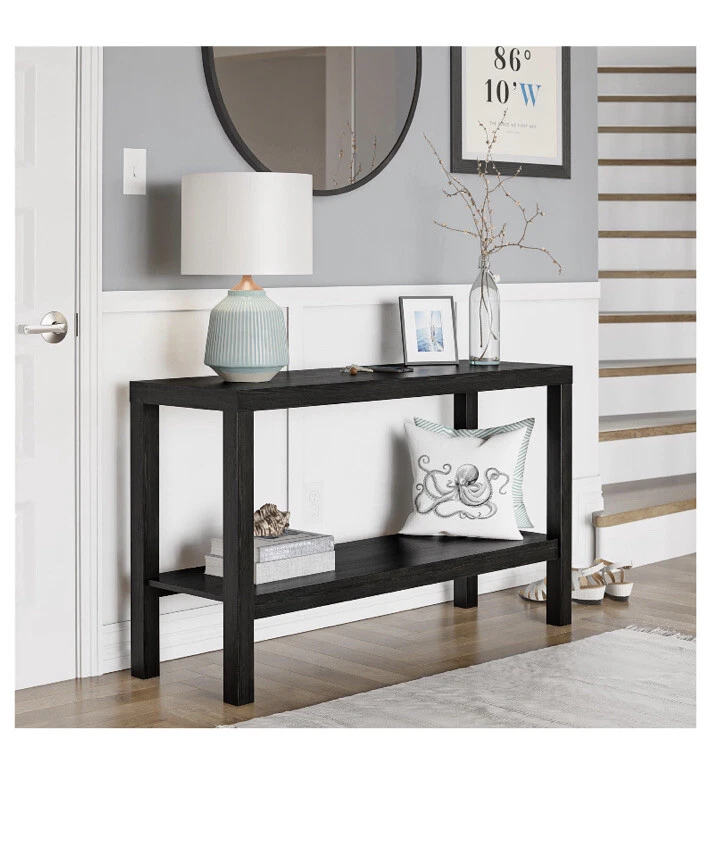 Mainstays Parsons Console Table - Black Oak (3616096WCOM) - Image 2 of 4