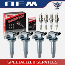 4X Ignition Coil + Iridium Spark Plugs For Toyota Corolla Matrix 1.8L UF247 OEM