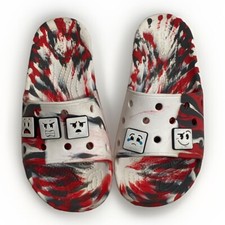 Crocs Iconic Comfort Slides Marbled Men s 5 Women s 7 Red Gray White 206879