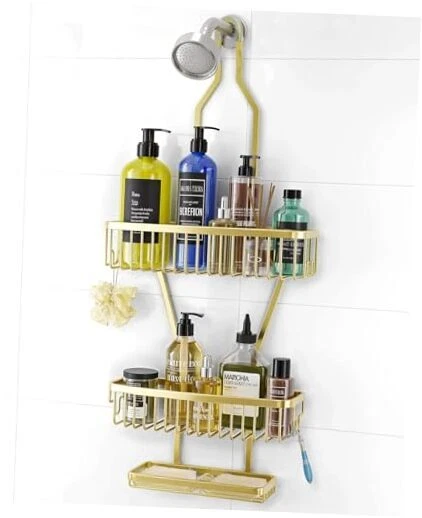 Shower Caddy Hanging Bathroom Organizer: Over Head Long Rack for Tall