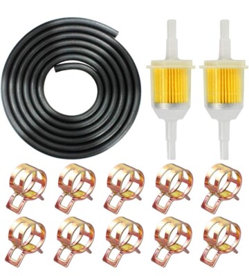 1/4'' Inch ID Fuel Line Set - 2 Meter / 6-Foot ¼ Inch Fuel Line + 2 Pcs 1/4 In...