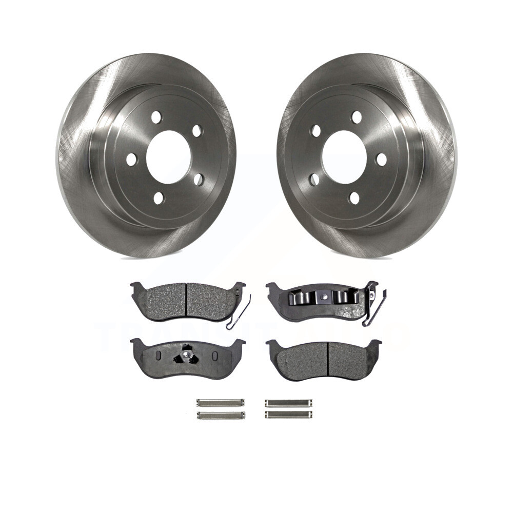 Rear Disc Brake Rotors And SemiMetallic Pads Kit For Jeep Liberty