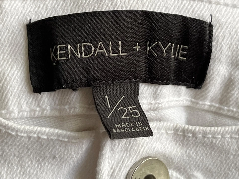 Pantalones Cortos Denim Kendall + Kylie Blanco Envejecido Talla 1 25 The Drifter Tiro Alto Foto 4 de 4