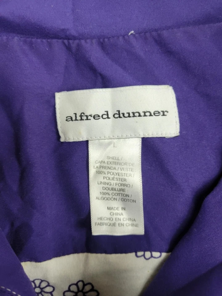 Casaco leve feminino Alfred Dunner roxo corta-vento tamanho grande - Imagem 2 de 4