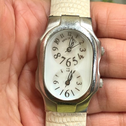Philip Stein Signature 1TF066828 Women Dual Time Leather Quartz 27mm Watch 7" - Picture 11 of 13