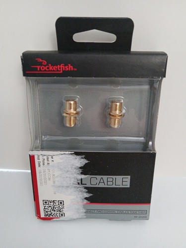 Rocketfish Coaxial Cable Couplers - Gold (Pack of 2) New FreeShipping A+ Seller