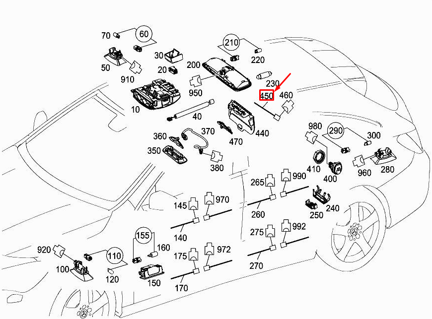MERCEDES-BENZ CLA C117 Rücklehnen-Innenleuchte A1769063500