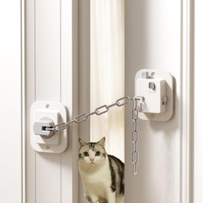 Cat Door Latch and Stopper with Adjustable Strap, No Drill, 1-Pack, Door Holder