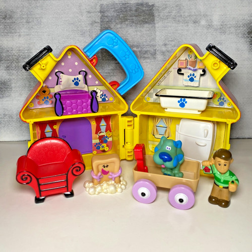 Blues Clues Fold Up House Playset With Figures & Furniture 1998 Viacom