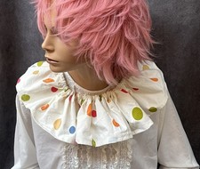 Vtg Polka Dot clown ruff costume ruffle collar