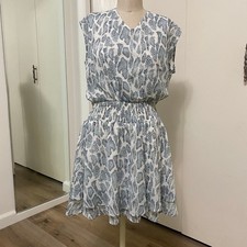 Kori American Blue Women's Animal Print Short Sleeve Mini Dress Small NWT