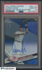 2017 Topps Chrome Blue Wave Refractor Aaron Judge RC Rookie AUTO 13/75 PSA 10