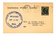 P246 Canada AB Alberta - Calgary 1939 Customs and Excise - Inspector Office PC