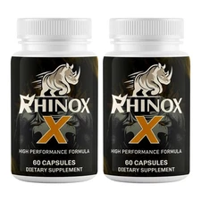 (2 Pack) Rhinox X Enhancement Pills for Men Supports Performance & Male Energy