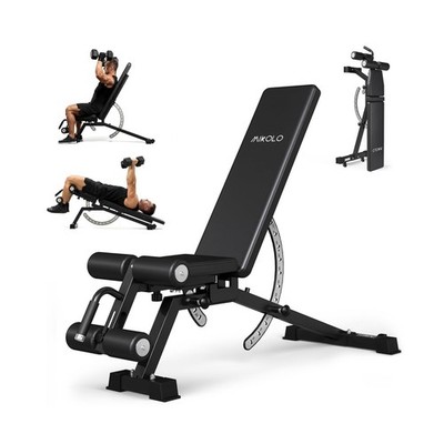 Mikolo 1200LB Weight Bench, Adjustable Workout Bench with Detachable Leg Supp...