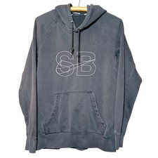 Nike Skateboarding Big Swoosh Logo Distressed Hoodie Sweatshirt Mens Small