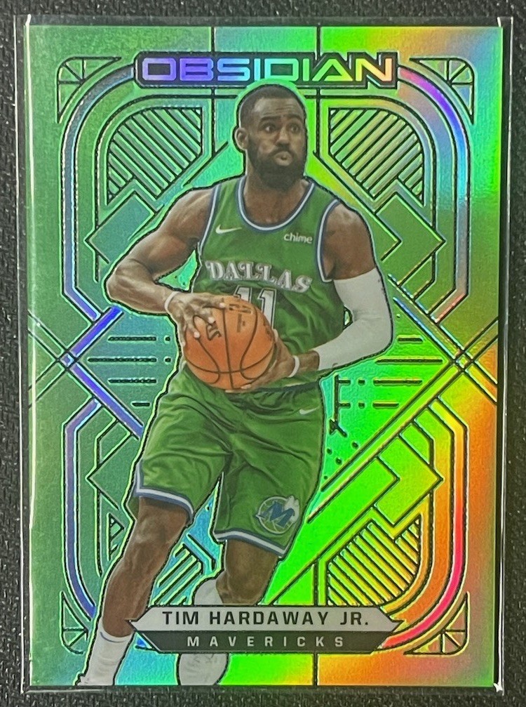 20-21 Panini Obsidian Tim Hardaway Jr #30 Electric Etch Green Flood Tmall Mavs