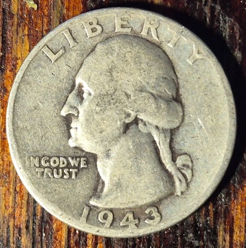 1943 P Washington 90% Silver Quarter Circulated Condition 25c US Coin