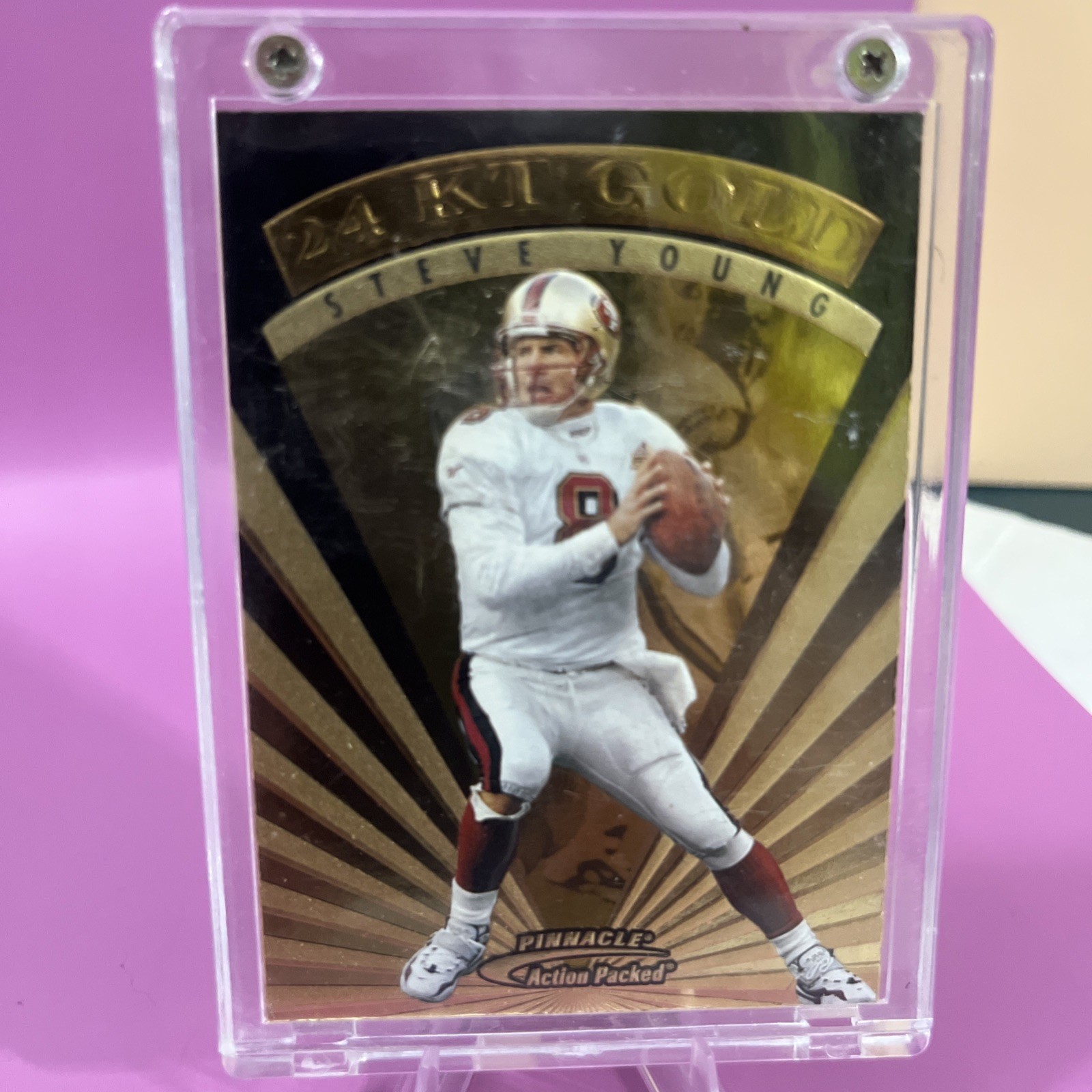 1997 Pinnacle Action Packed - 24 Kt Gold Steve Young #2