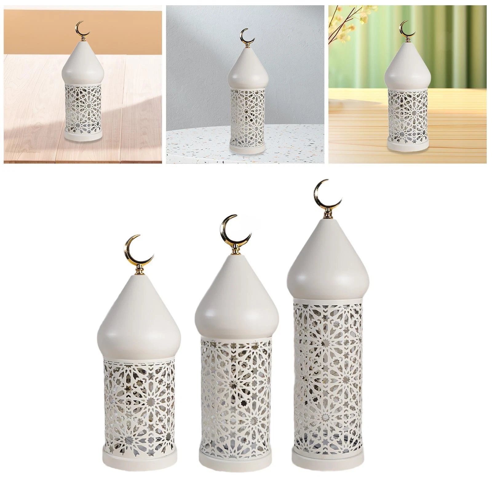 Ramadan Lamp Iron Lantern Elegant Decorative Lamp for Party Festival Bedroom