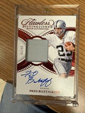 Fred Biletnikoff 2025 Panini Flawless Distinguished Patch Autograph 06/25 Auto