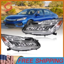 For 2016-2017 Honda Accord Sedan 9th Gen Full LED Headlight Headlamp Left Right