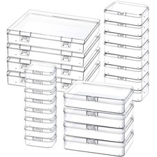 24 Pack Plastic Storage Containers Small Craft Organizer Boxes Hinged Lids