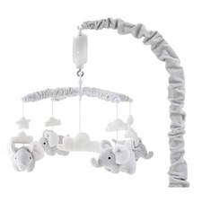 Crib Mobile with 12 Lullabies Soft Grey Elephant Nursery Decor